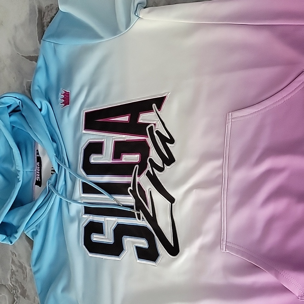 Sean O'Malley gradient hoodie with Suga Era Logo, size M,heavy cotton/poly blend
